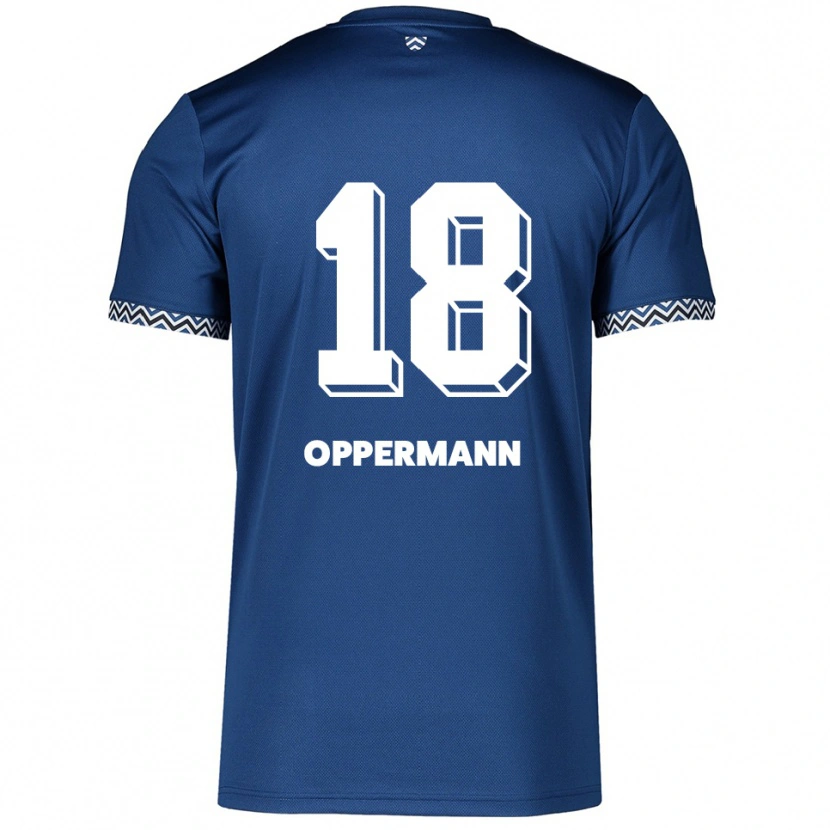 Danxen Dames Leo Oppermann #18 Marine Wit Thuisshirt Thuistenue 2025/26 T-Shirt