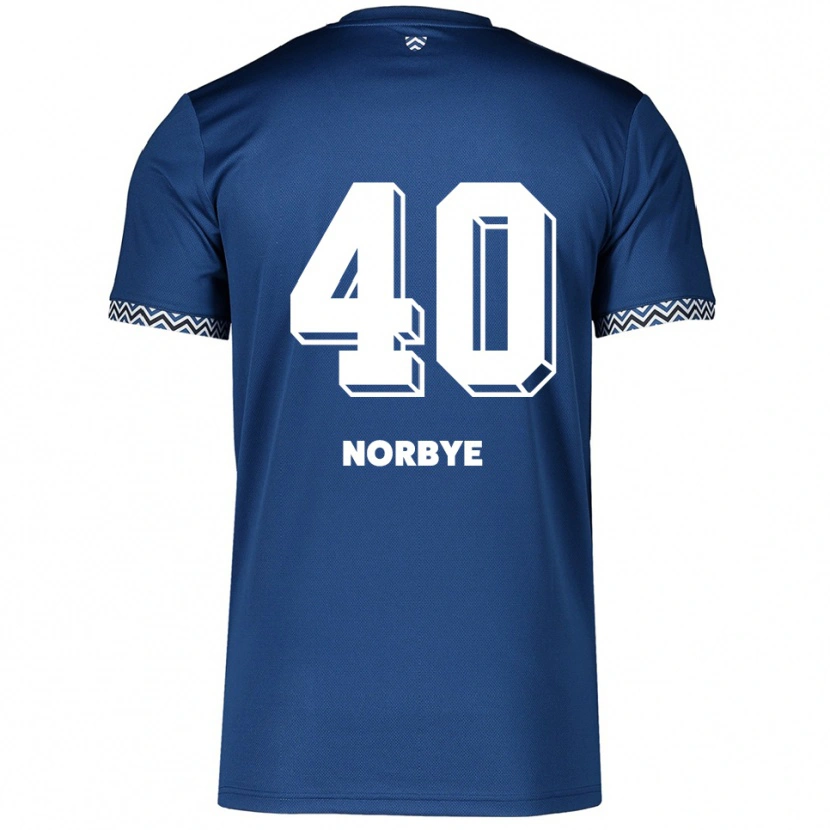 Danxen Dames Jonathan Norbye #40 Marine Wit Thuisshirt Thuistenue 2025/26 T-Shirt