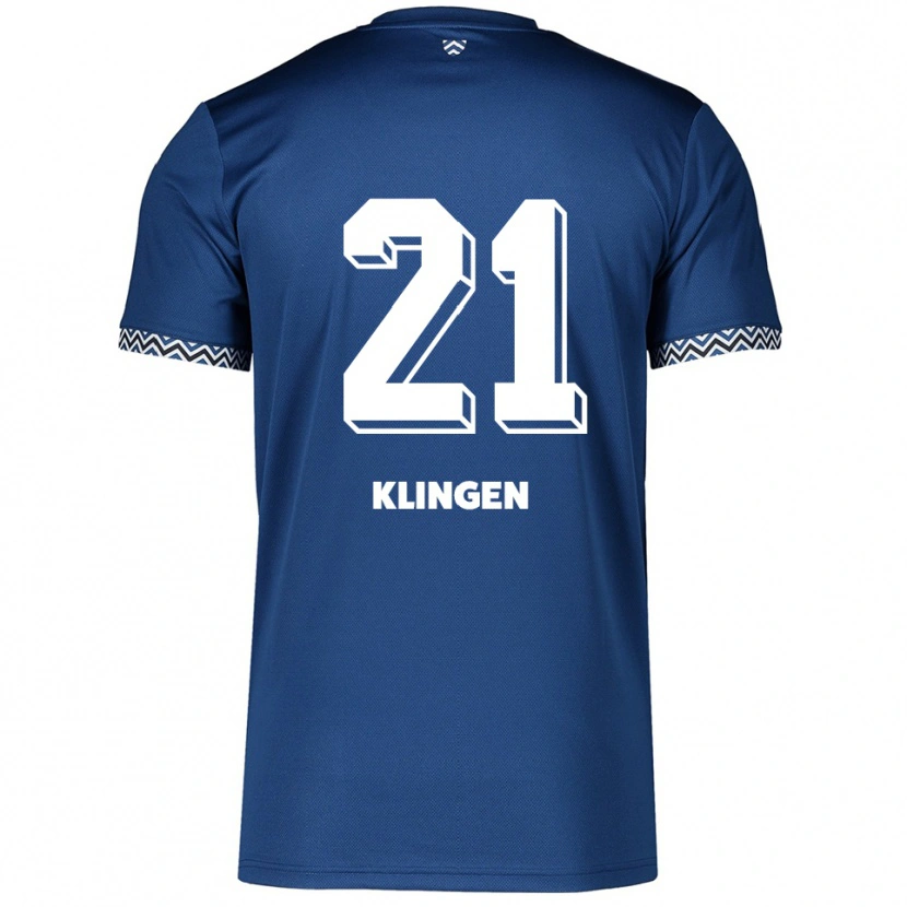 Danxen Dames Emelie Klingen #21 Marine Wit Thuisshirt Thuistenue 2025/26 T-Shirt