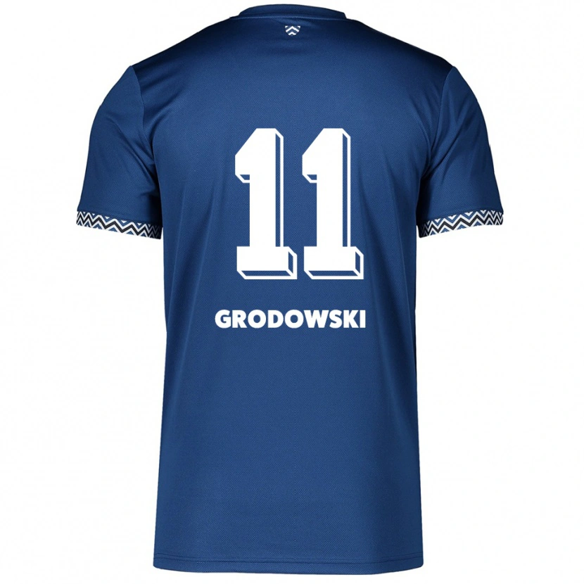 Danxen Dames Joel Grodowski #11 Marine Wit Thuisshirt Thuistenue 2025/26 T-Shirt