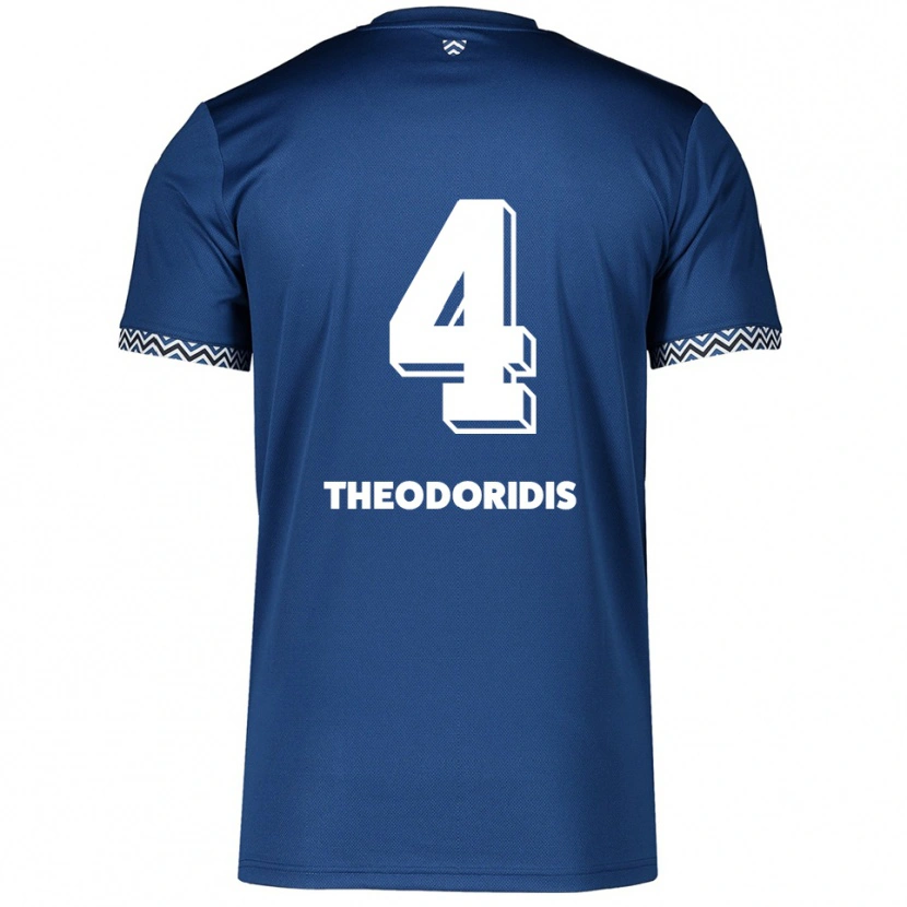 Danxen Dames Christos Theodoridis #4 Marine Wit Thuisshirt Thuistenue 2025/26 T-Shirt