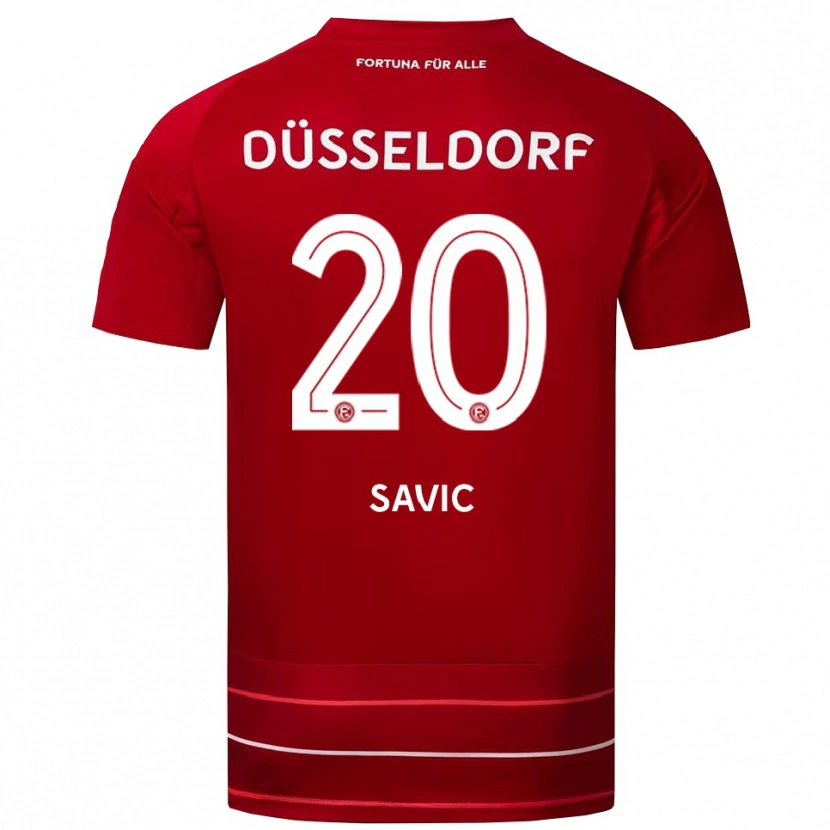 Danxen Dames David Savic #20 Rood Wit Thuisshirt Thuistenue 2025/26 T-Shirt