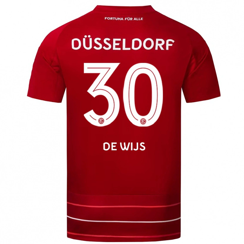 Danxen Dames Jordy De Wijs #30 Rood Wit Thuisshirt Thuistenue 2025/26 T-Shirt