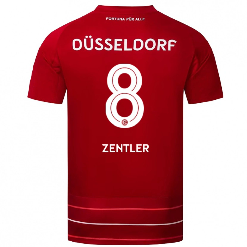 Danxen Dames Marius Zentler #8 Rood Wit Thuisshirt Thuistenue 2025/26 T-Shirt