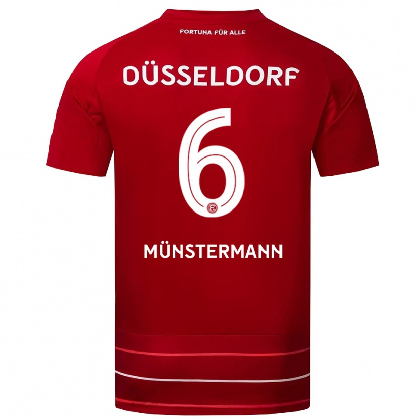 Danxen Dames Paul Münstermann #6 Rood Wit Thuisshirt Thuistenue 2025/26 T-Shirt