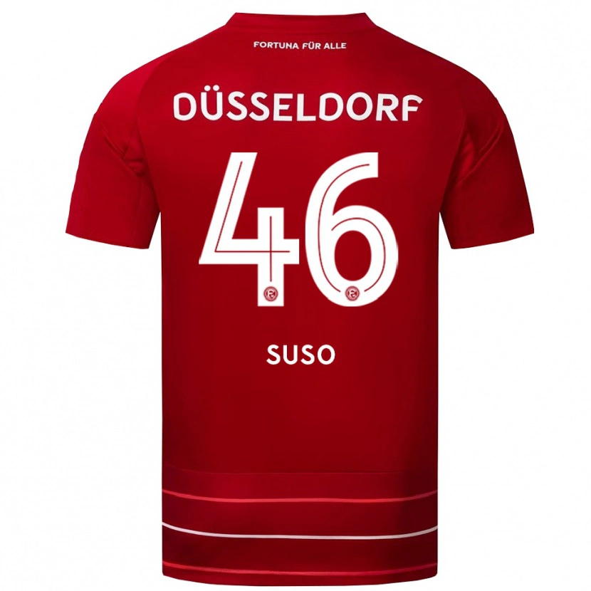 Danxen Dames Sima Suso #46 Rood Wit Thuisshirt Thuistenue 2025/26 T-Shirt