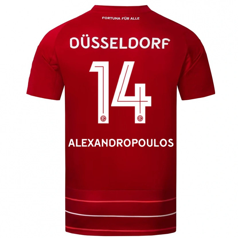 Danxen Dames Sotiris Alexandropoulos #14 Rood Wit Thuisshirt Thuistenue 2025/26 T-Shirt
