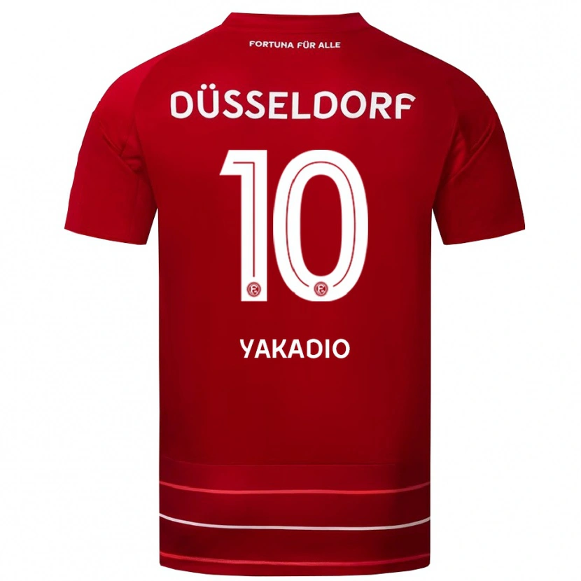 Danxen Dames Johannes Yakadio #10 Rood Wit Thuisshirt Thuistenue 2025/26 T-Shirt