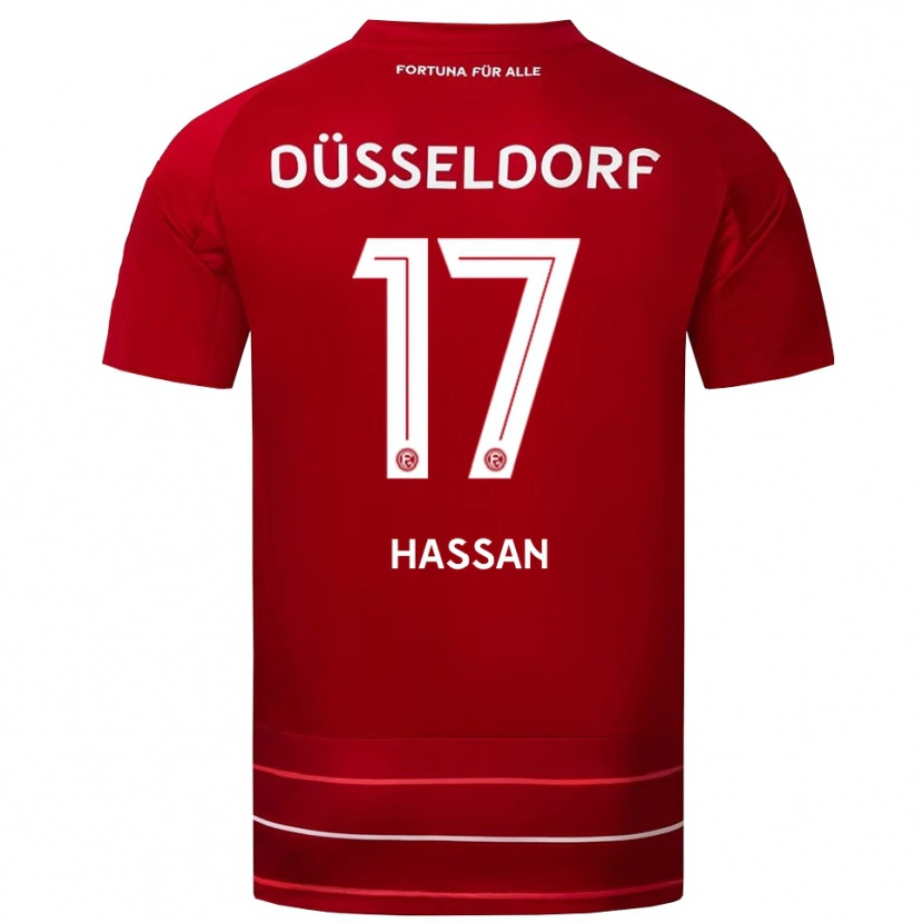 Danxen Dames Ahmad Hassan #17 Rood Wit Thuisshirt Thuistenue 2025/26 T-Shirt