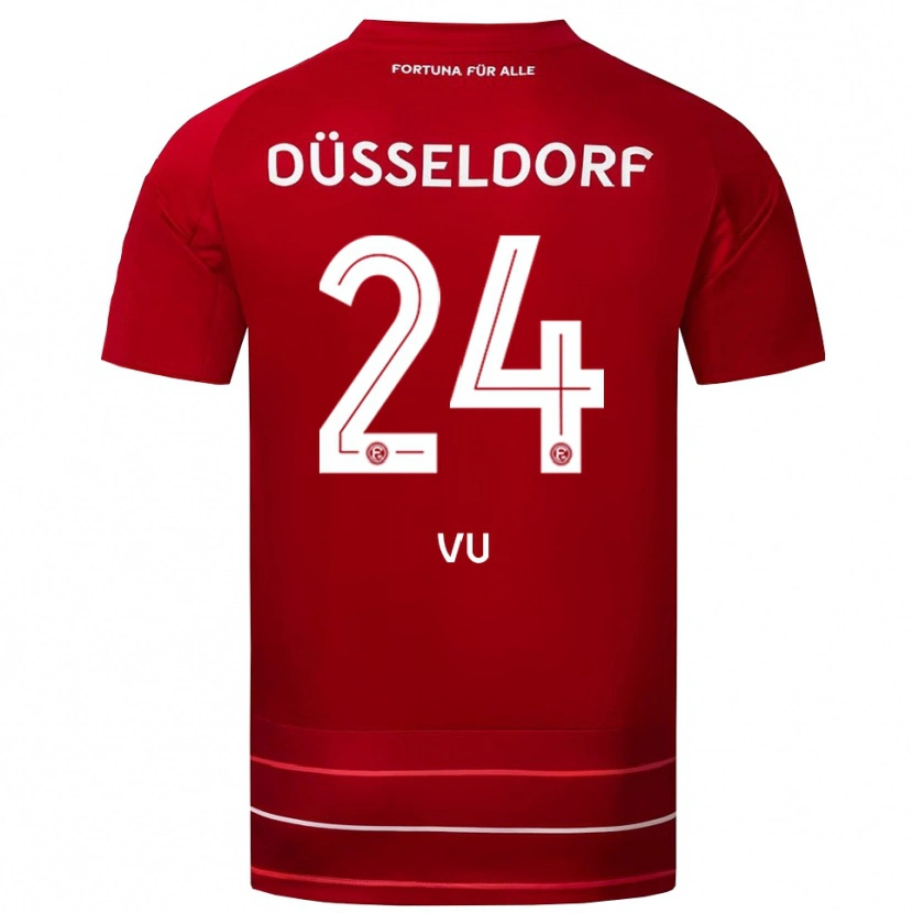 Danxen Dames Simon Vu #24 Rood Wit Thuisshirt Thuistenue 2025/26 T-Shirt