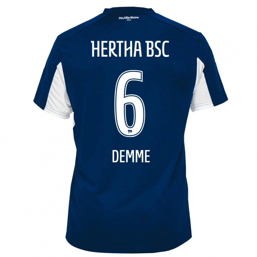 Danxen Dames Diego Demme #6 Wit Blauw Thuisshirt Thuistenue 2025/26 T-Shirt