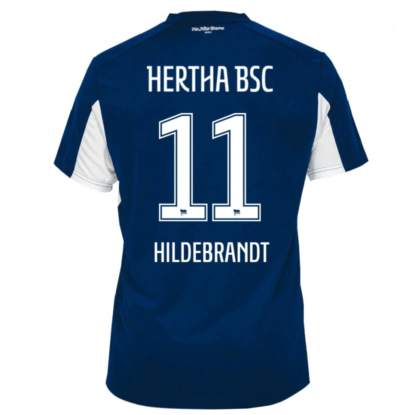 Danxen Dames Niklas Hildebrandt #11 Wit Blauw Thuisshirt Thuistenue 2025/26 T-Shirt