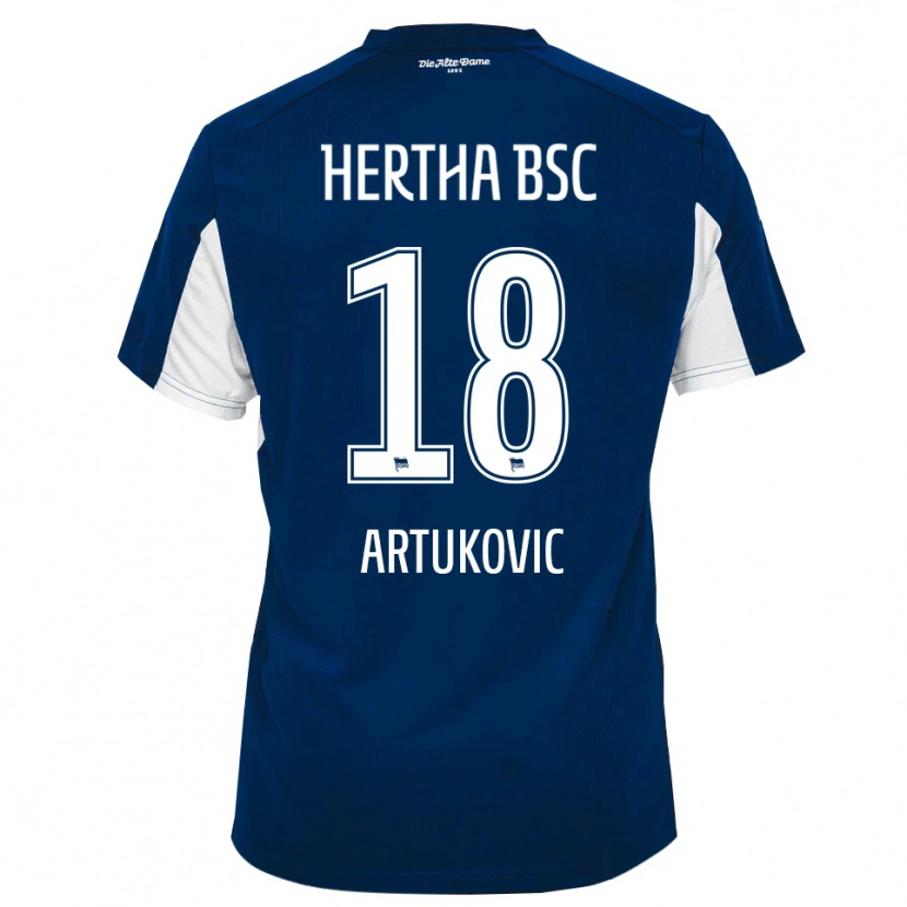 Danxen Dames Ardian Artukovic #18 Wit Blauw Thuisshirt Thuistenue 2025/26 T-Shirt