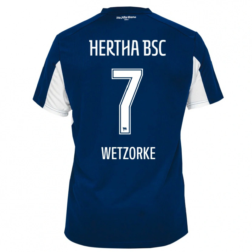 Danxen Dames Leonie Wetzorke #7 Wit Blauw Thuisshirt Thuistenue 2025/26 T-Shirt