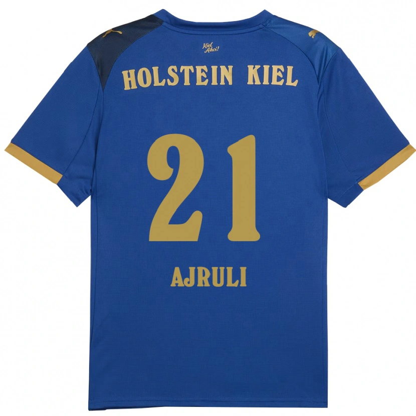 Danxen Dames Muhamed Ajruli #21 Blauw Goud Thuisshirt Thuistenue 2025/26 T-Shirt