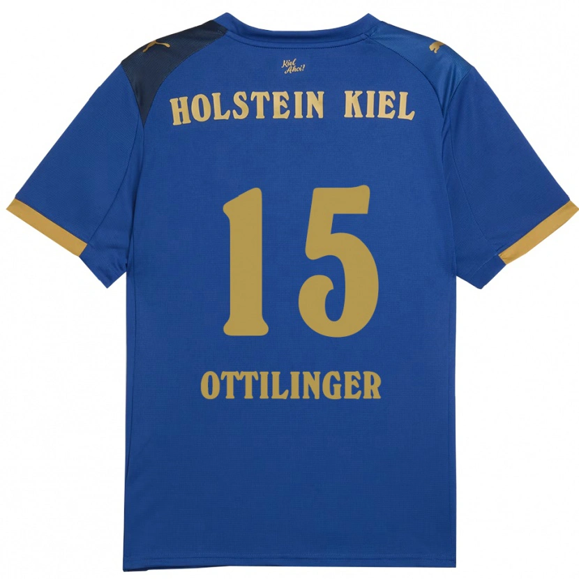 Danxen Dames Tim Ottilinger #15 Blauw Goud Thuisshirt Thuistenue 2025/26 T-Shirt