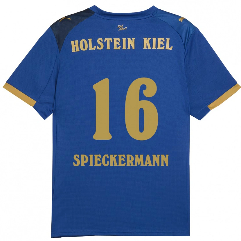 Danxen Dames Tim Spieckermann #16 Blauw Goud Thuisshirt Thuistenue 2025/26 T-Shirt