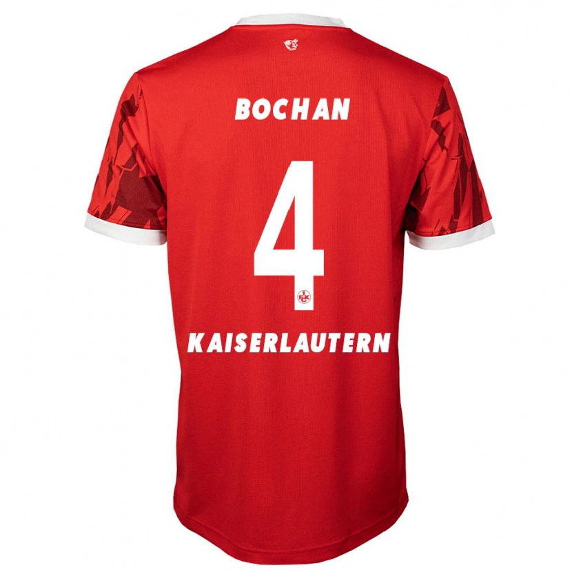 Danxen Dames Maksym Bochan #4 Rood Wit Thuisshirt Thuistenue 2025/26 T-Shirt