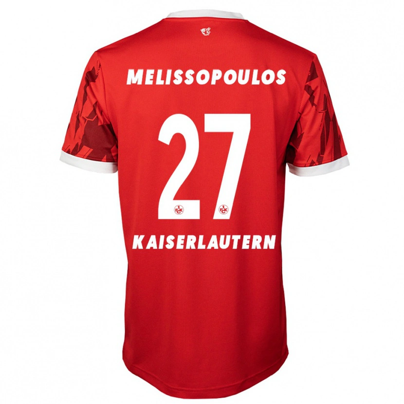 Danxen Dames Samuel Melissopoulos #27 Rood Wit Thuisshirt Thuistenue 2025/26 T-Shirt