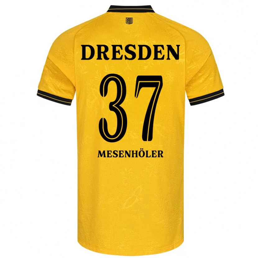 Danxen Dames Daniel Mesenhöler #37 Geel Zwart Thuisshirt Thuistenue 2025/26 T-Shirt