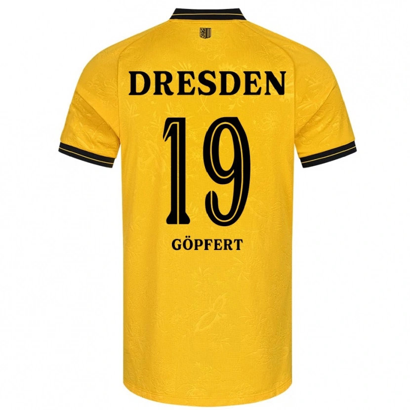 Danxen Dames Fabius-Leander Göpfert #19 Geel Zwart Thuisshirt Thuistenue 2025/26 T-Shirt