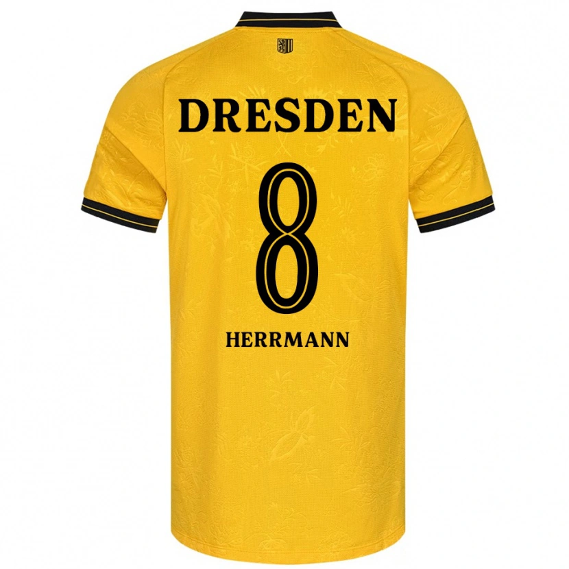 Danxen Dames Luca Herrmann #8 Geel Zwart Thuisshirt Thuistenue 2025/26 T-Shirt