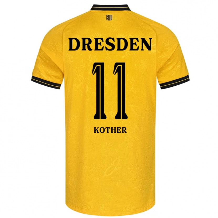 Danxen Dames Dominik Kother #11 Geel Zwart Thuisshirt Thuistenue 2025/26 T-Shirt