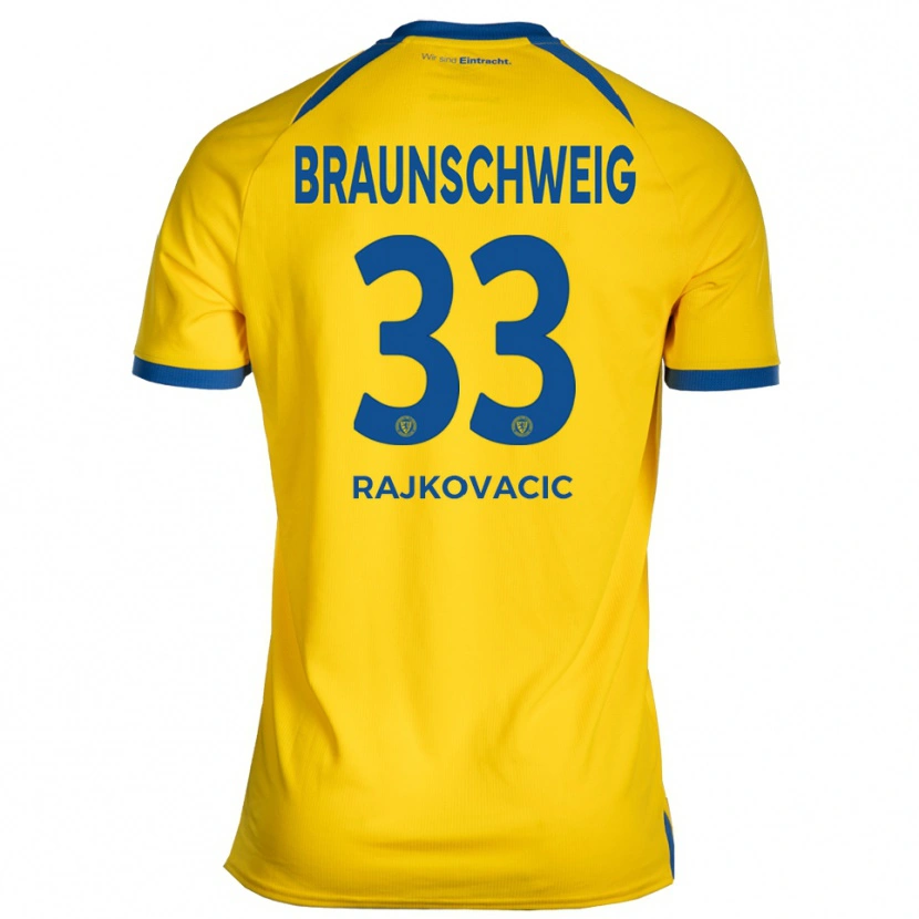Danxen Dames Marko Rajkovacic #33 Geel Blauw Thuisshirt Thuistenue 2025/26 T-Shirt