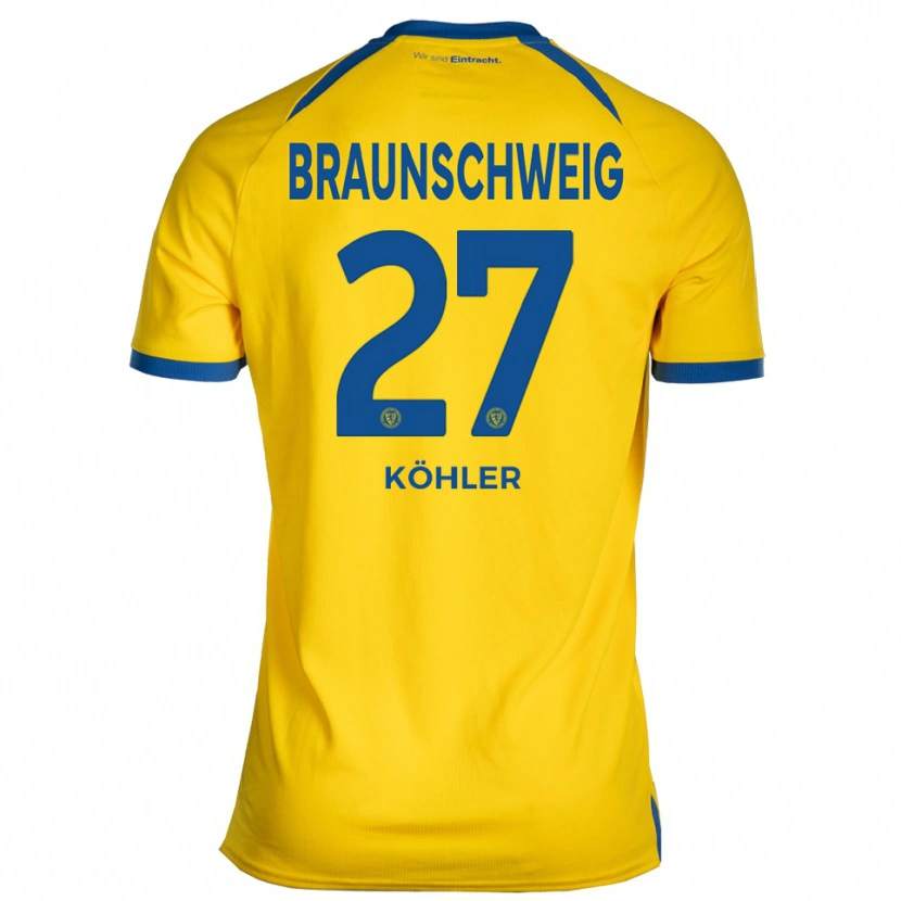 Danxen Dames Sven Köhler #27 Geel Blauw Thuisshirt Thuistenue 2025/26 T-Shirt