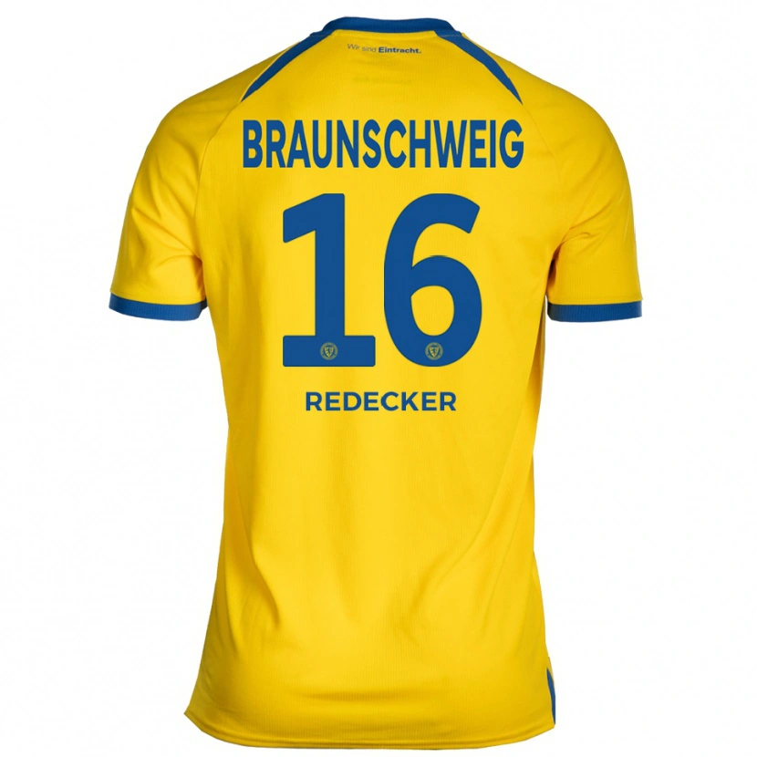 Danxen Dames Bastian Redecker #16 Geel Blauw Thuisshirt Thuistenue 2025/26 T-Shirt