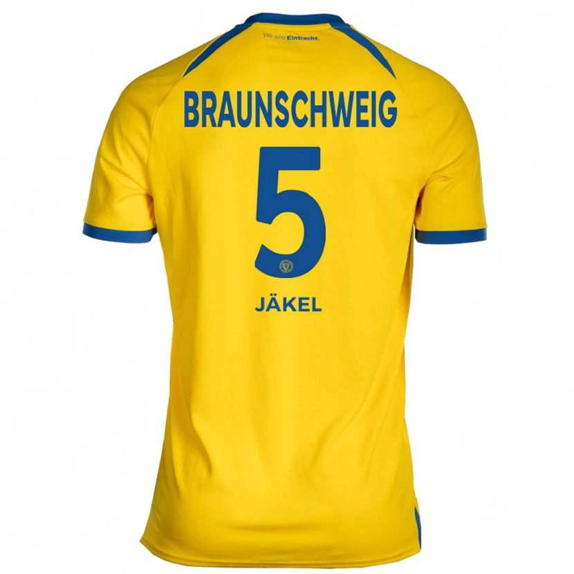 Danxen Dames Frederik Jäkel #5 Geel Blauw Thuisshirt Thuistenue 2025/26 T-Shirt
