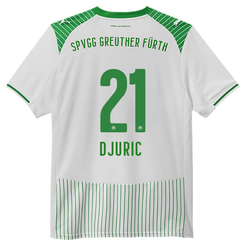 Danxen Dames Andrej Djuric #21 Wit Groen Thuisshirt Thuistenue 2025/26 T-Shirt