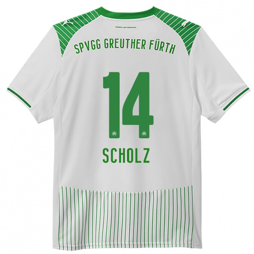 Danxen Dames Yannick Scholz #14 Wit Groen Thuisshirt Thuistenue 2025/26 T-Shirt