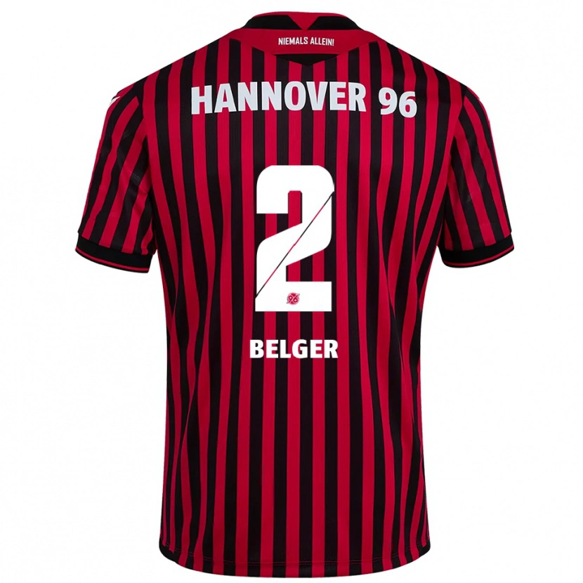 Danxen Dames Max Belger #2 Rood Zwart Thuisshirt Thuistenue 2025/26 T-Shirt