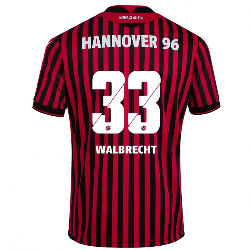 Danxen Dames Tim Walbrecht #33 Rood Zwart Thuisshirt Thuistenue 2025/26 T-Shirt