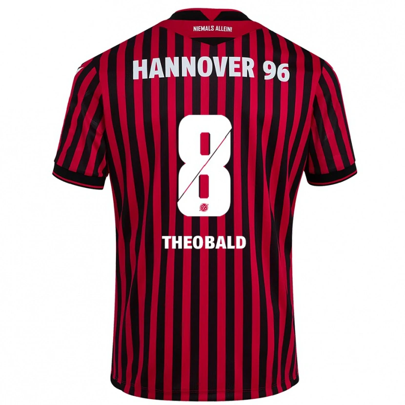 Danxen Dames Lara Theobald #8 Rood Zwart Thuisshirt Thuistenue 2025/26 T-Shirt