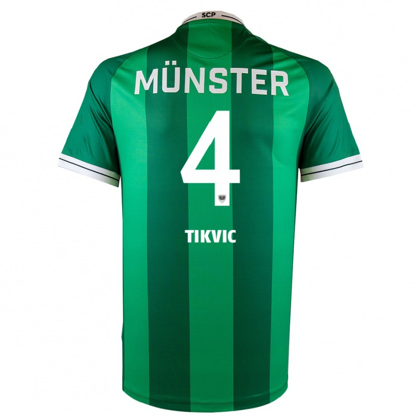 Danxen Dames Antonio Tikvic #4 Groen Wit Thuisshirt Thuistenue 2025/26 T-Shirt