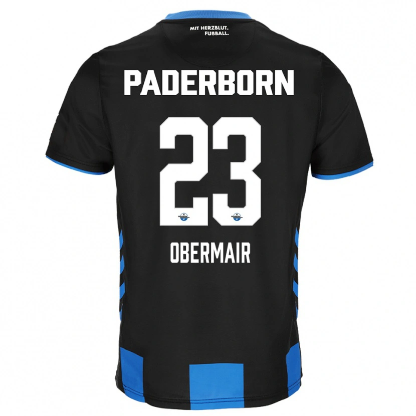 Danxen Dames Raphael Obermair #23 Zwart Blauw Thuisshirt Thuistenue 2025/26 T-Shirt