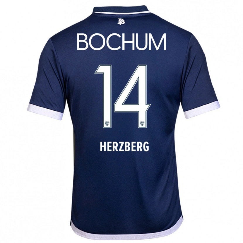 Danxen Dames Janek Herzberg #14 Marine Wit Thuisshirt Thuistenue 2025/26 T-Shirt