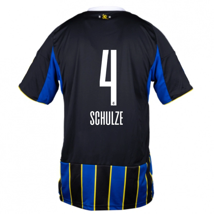 Danxen Dames Mateo Schulze #4 Blauw Zwart Geel Thuisshirt Thuistenue 2025/26 T-Shirt