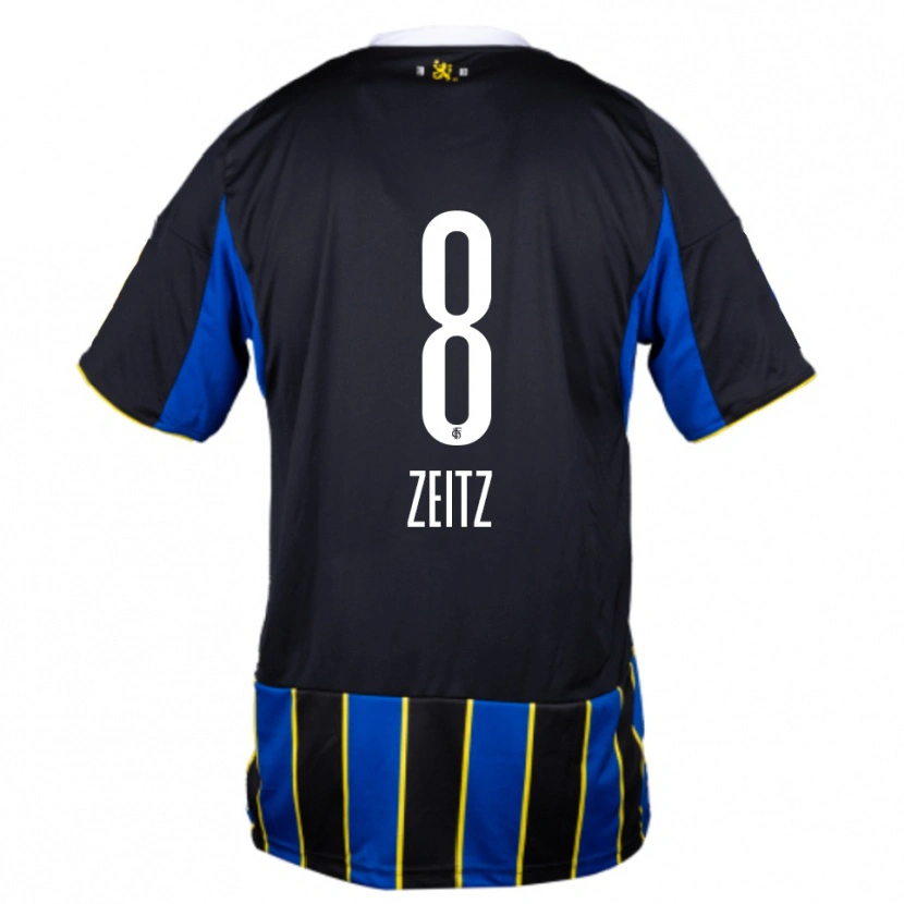 Danxen Dames Manuel Zeitz #8 Blauw Zwart Geel Thuisshirt Thuistenue 2025/26 T-Shirt