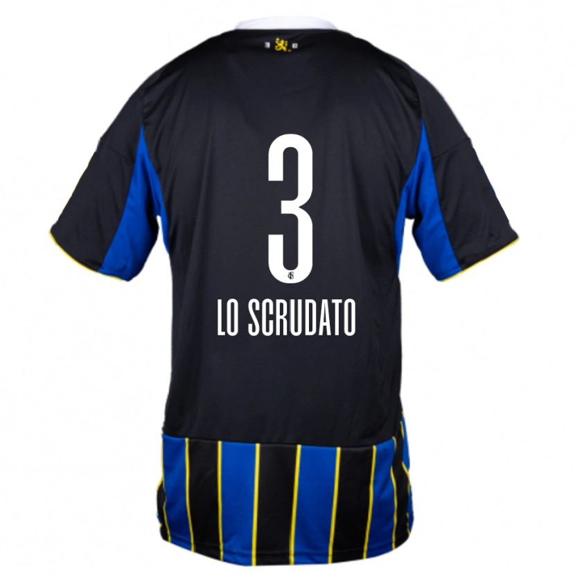 Danxen Dames Gianluca Lo Scrudato #3 Blauw Zwart Geel Thuisshirt Thuistenue 2025/26 T-Shirt