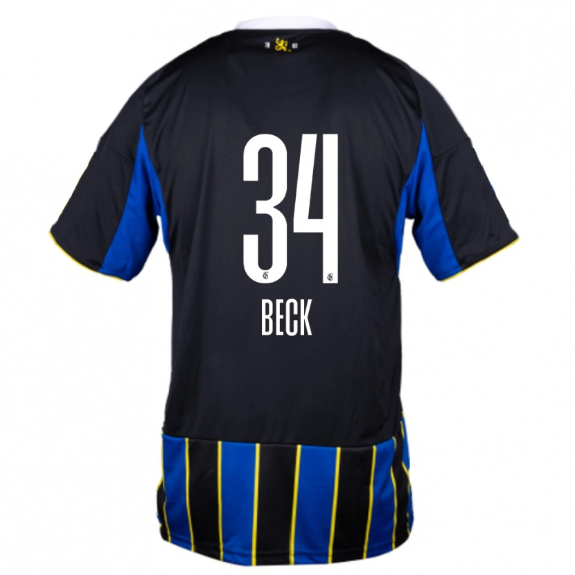 Danxen Dames Luis Beck #34 Blauw Zwart Geel Thuisshirt Thuistenue 2025/26 T-Shirt