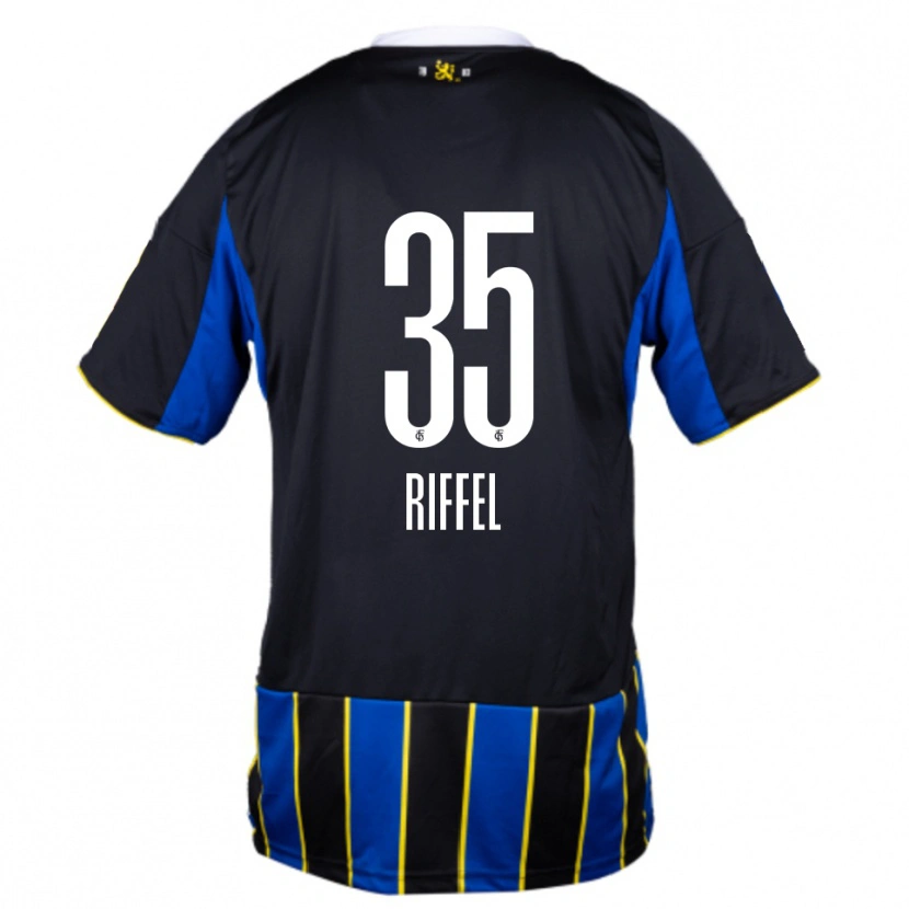 Danxen Dames Kim Riffel #35 Blauw Zwart Geel Thuisshirt Thuistenue 2025/26 T-Shirt