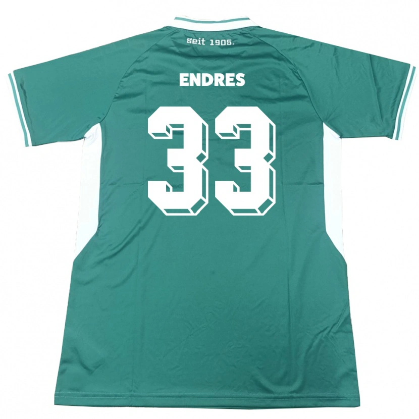 Danxen Dames Joshua Endres #33 Groen Wit Thuisshirt Thuistenue 2025/26 T-Shirt