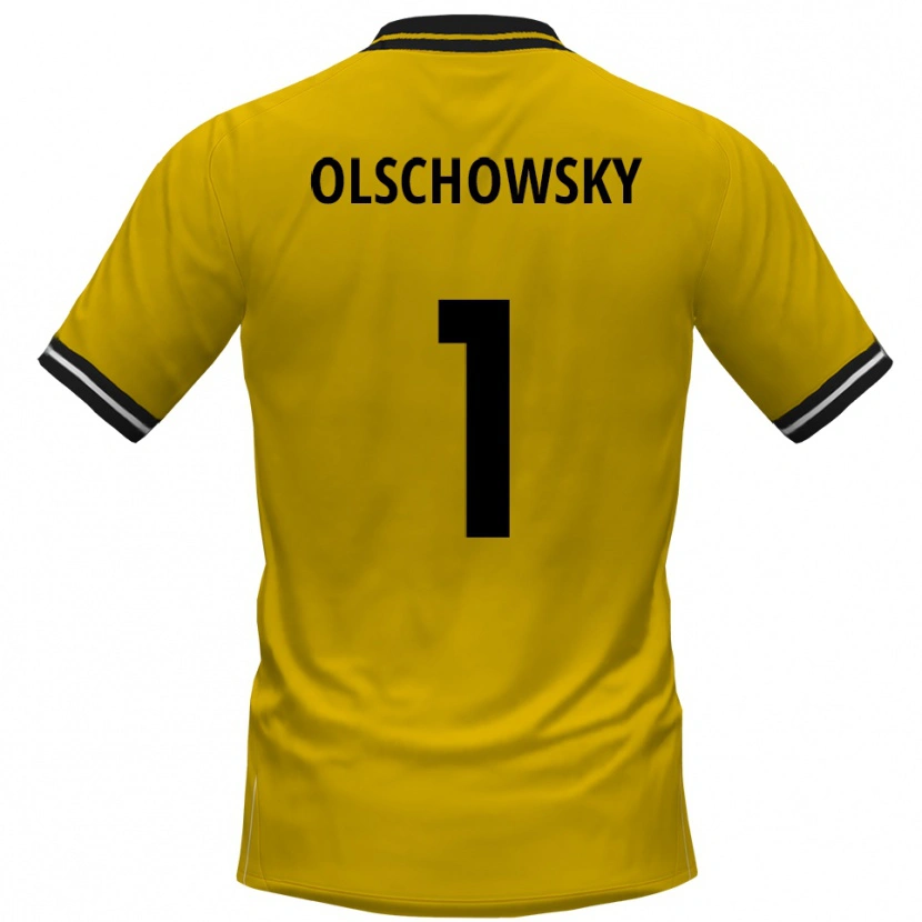Danxen Dames Jan Olschowsky #1 Geel Zwart Thuisshirt Thuistenue 2025/26 T-Shirt