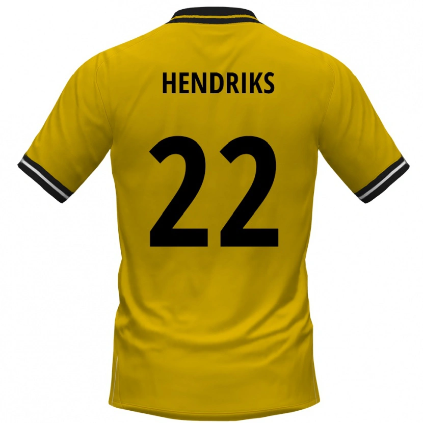 Danxen Dames Tom Hendriks #22 Geel Zwart Thuisshirt Thuistenue 2025/26 T-Shirt