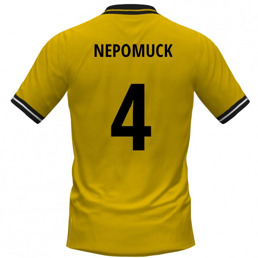 Danxen Dames Simon Nepomuck #4 Geel Zwart Thuisshirt Thuistenue 2025/26 T-Shirt