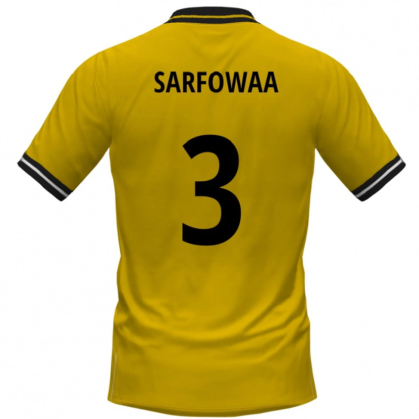 Danxen Dames Christian Sarfowaa #3 Geel Zwart Thuisshirt Thuistenue 2025/26 T-Shirt