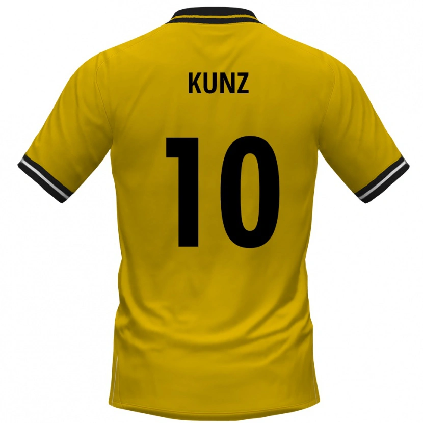 Danxen Dames Nevio Kunz #10 Geel Zwart Thuisshirt Thuistenue 2025/26 T-Shirt